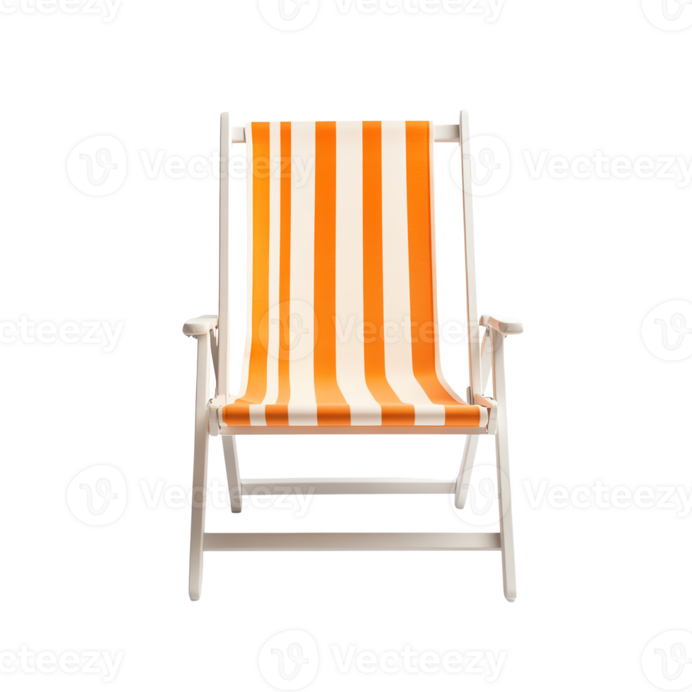 orenge colorful striped beach chairs in various styles. Perfect for summer vacation and outdoor relaxation concepts. png