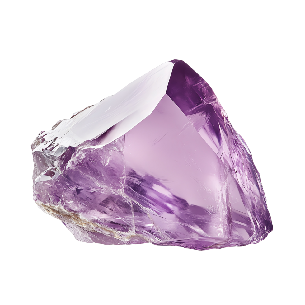 amethyst crystals of varying sizes and shapes, displaying vibrant purple hues in a pristine png