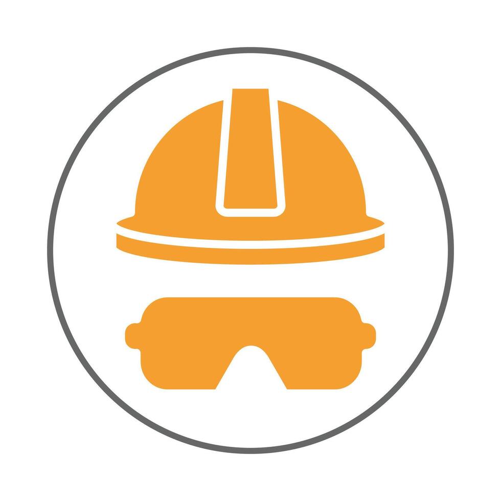 Safety helmet trendy icon upright abstract illustration colorful artwork beautiful design vector