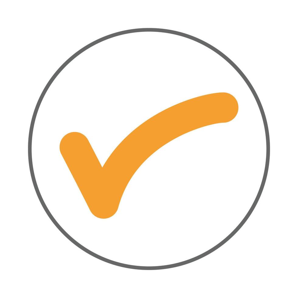Check mark trendy icon upright abstract illustration colorful artwork beautiful design vector