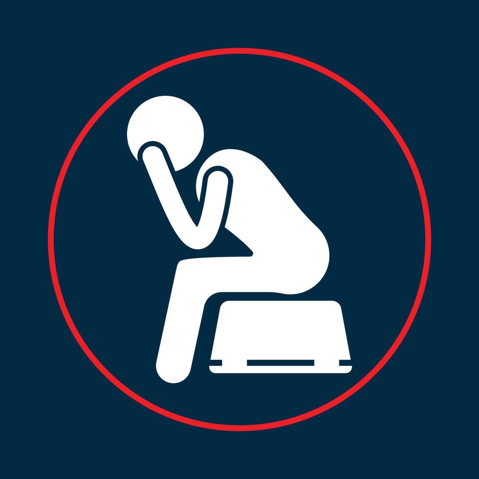 Depression trendy icon amazing abstract illustration colorful artwork beautiful design vector
