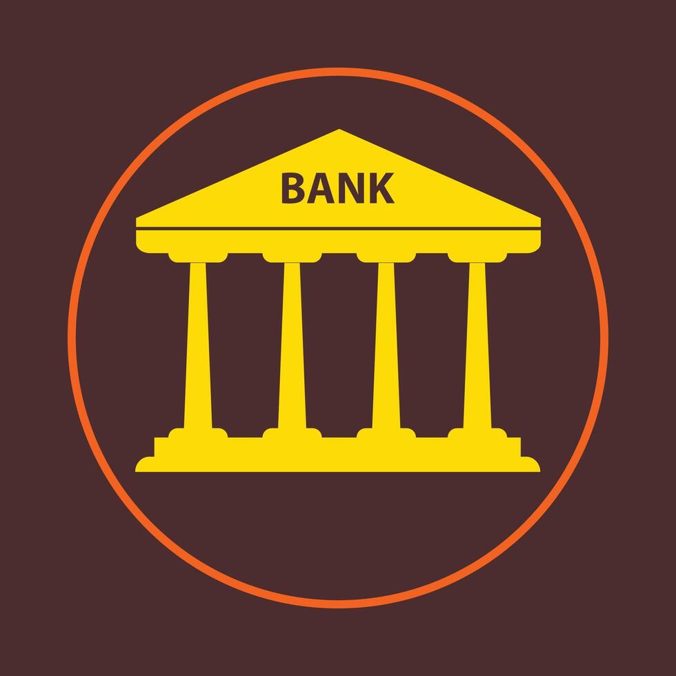 Bank trendy icon classy abstract illustration colorful artwork lovely design vector