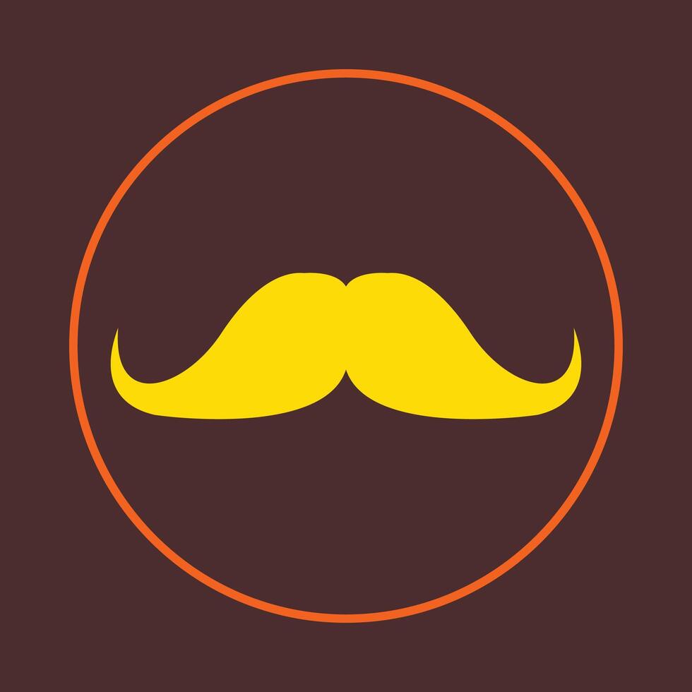 Mustache trendy icon classy abstract illustration colorful artwork lovely design vector