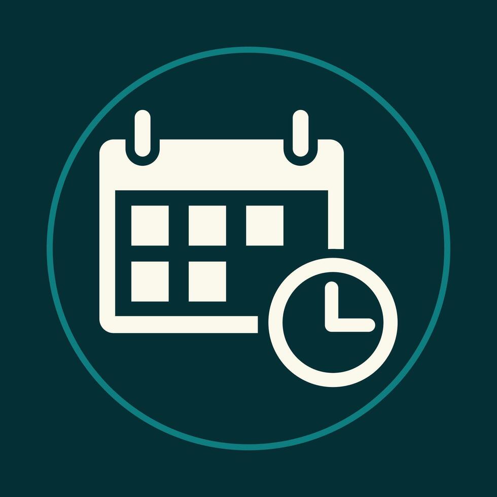 Calender clock trendy icon fine abstract illustration colorful artwork lovely design vector