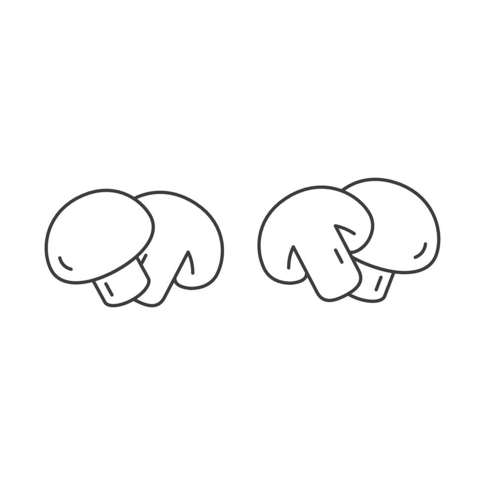 Champignon outline icon, mushrooms linear icon. Isolated on white background. vector