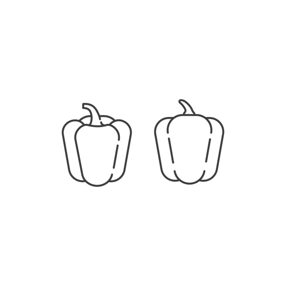Pepper icon outline design. Bell pepper linear icon. Isolated on white background. vector