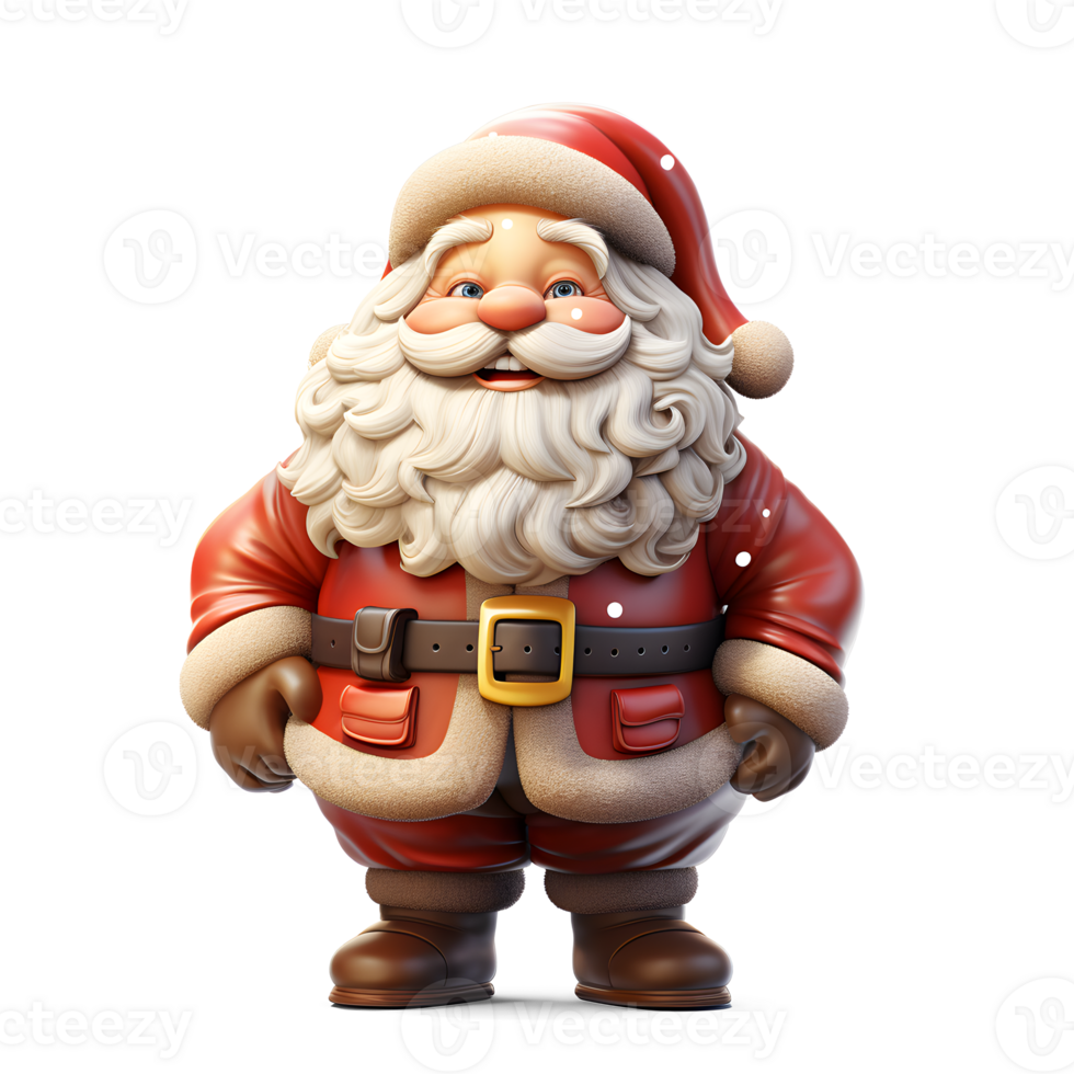 3D Little Santa Claus Transparent Background png