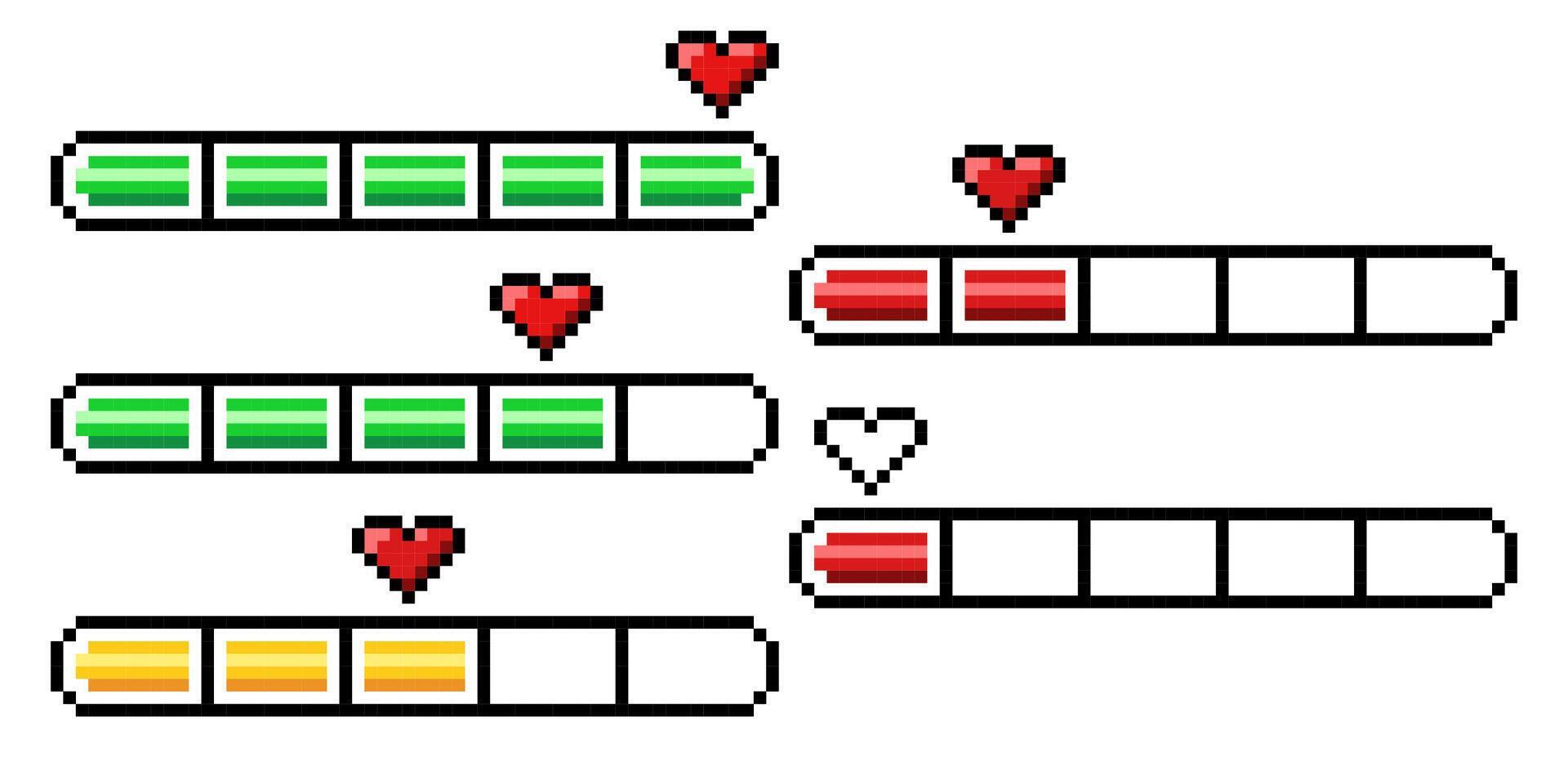 Pixel art 8-bit loading bar concept. Loading or Installing process ...