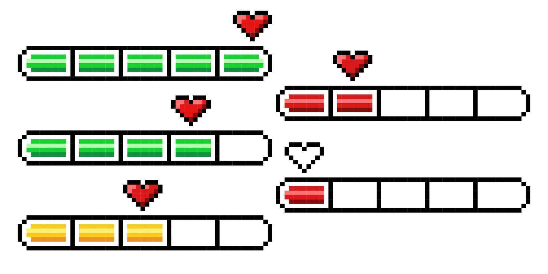 Pixel art 8-bit loading bar concept. Loading or Installing process. vector