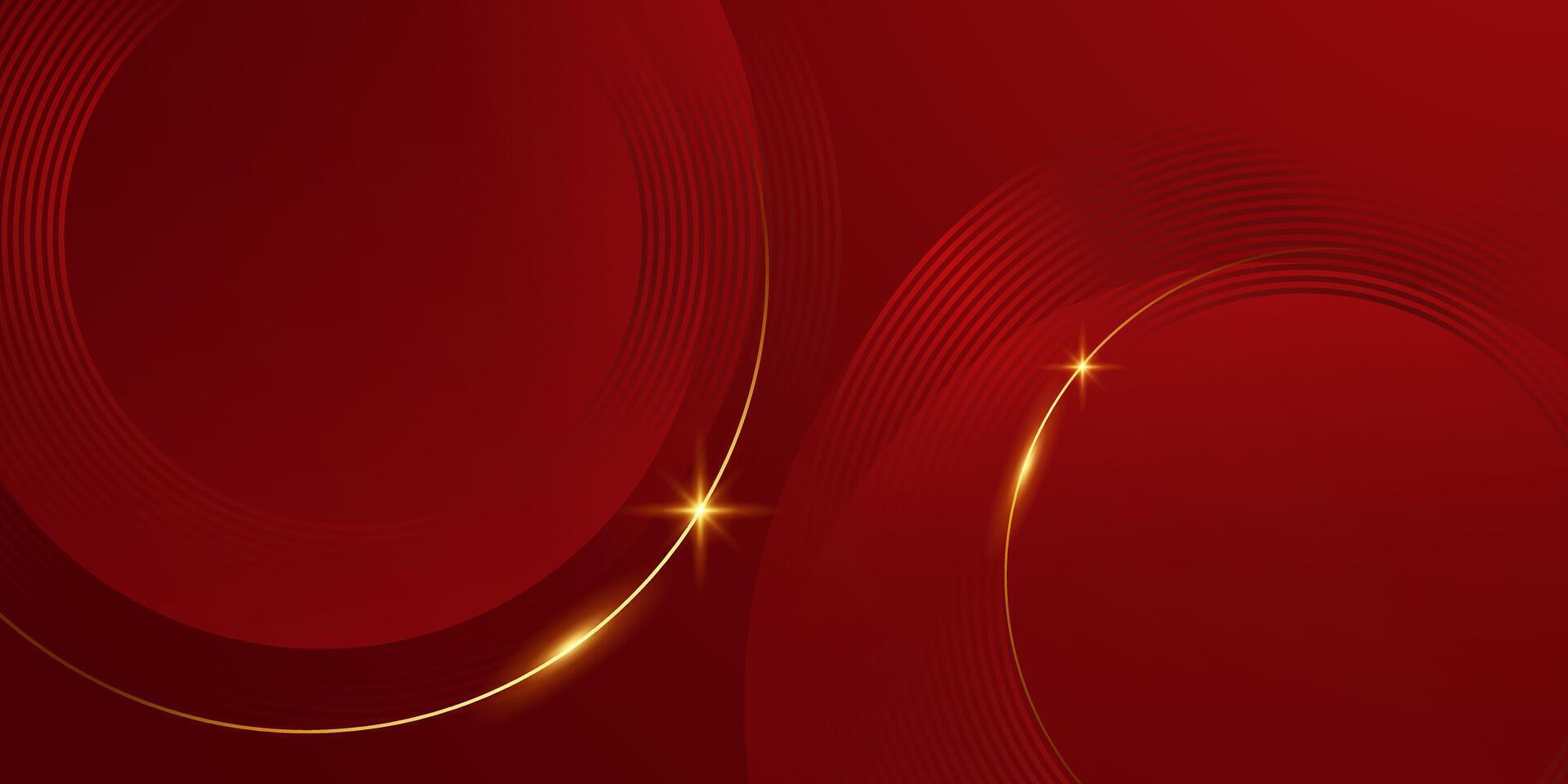 Abstract background design modern red and gold geometric elements illustration vector
