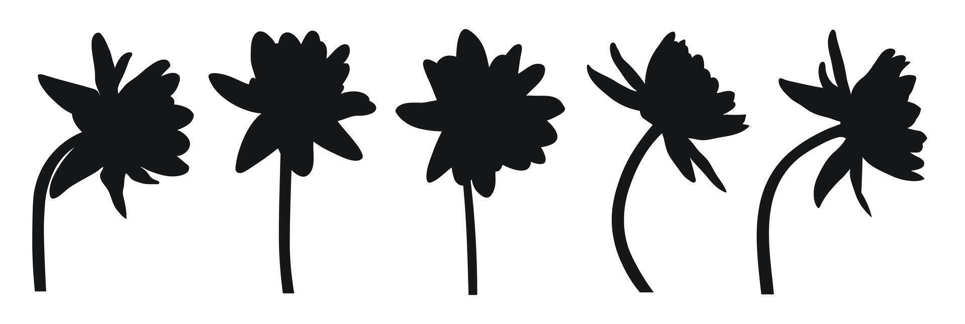 Silhouette of water lily, water lilies, top view vector