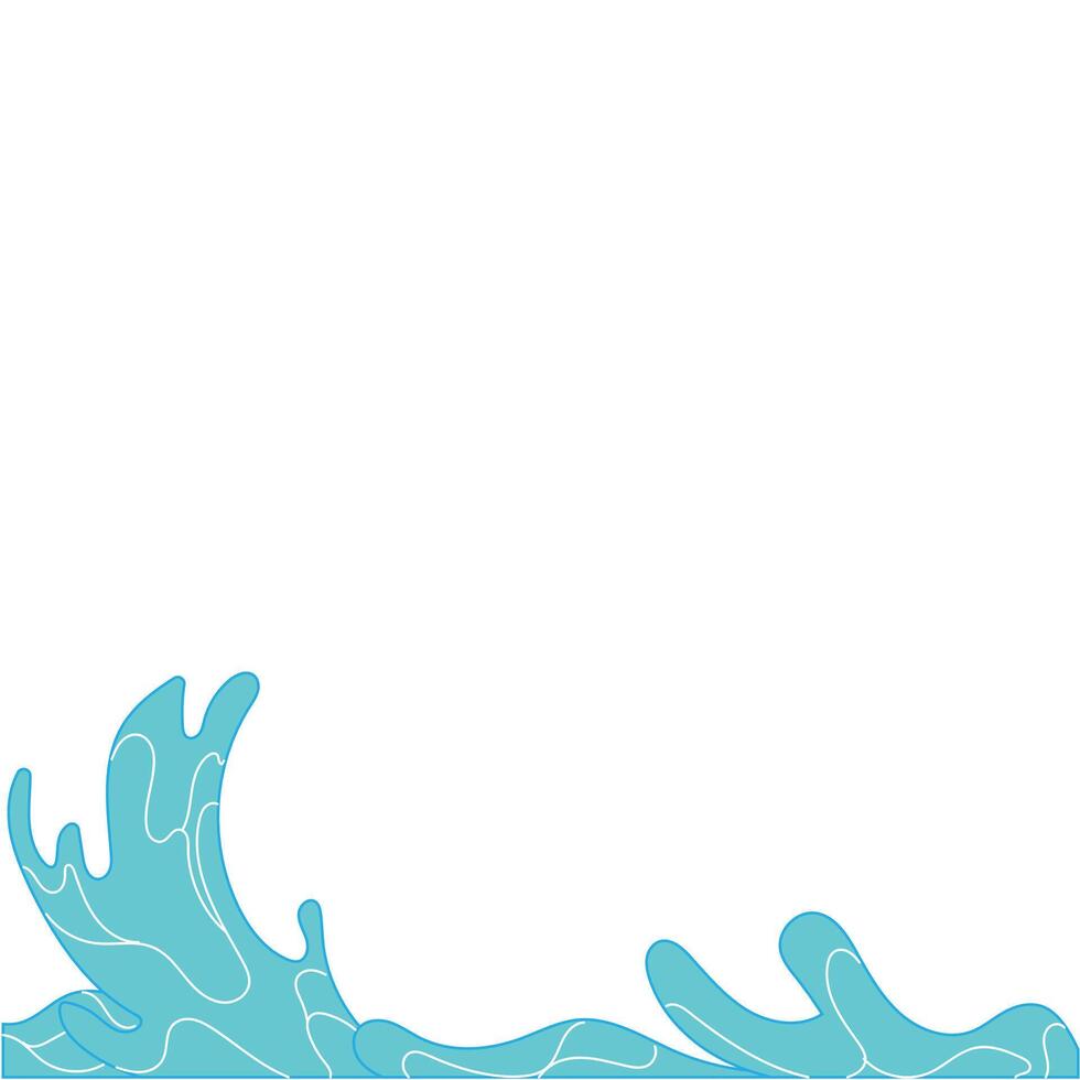 blue ocean waves rolling, illustration vector