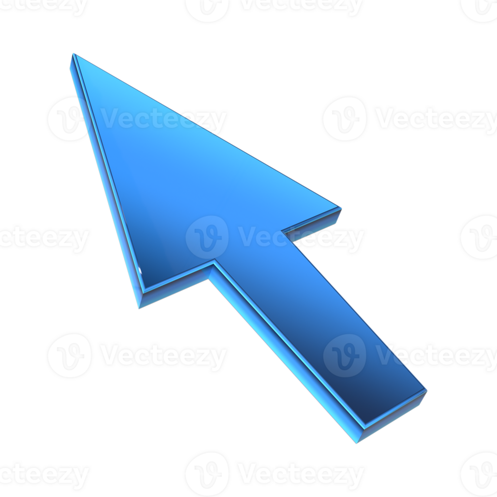 3D Mouse pointer or Arrow cursor rendering png