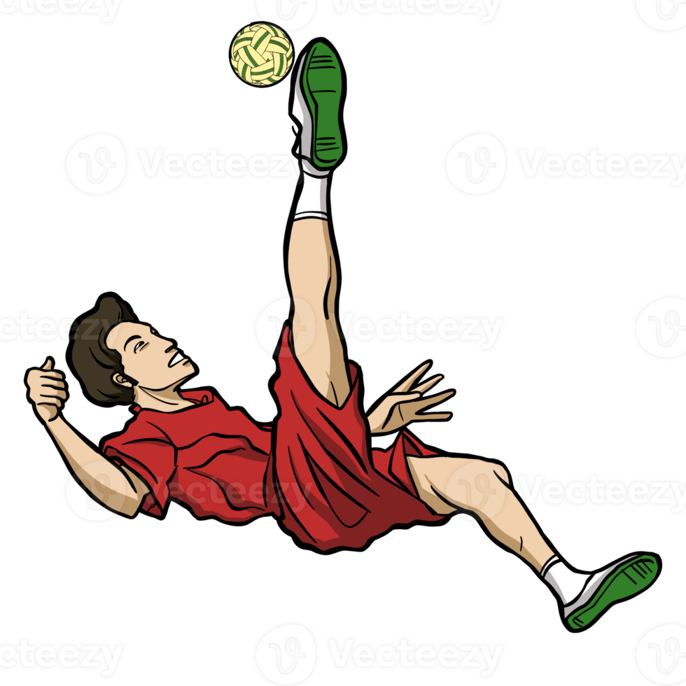 Sepak takraw sport player action png