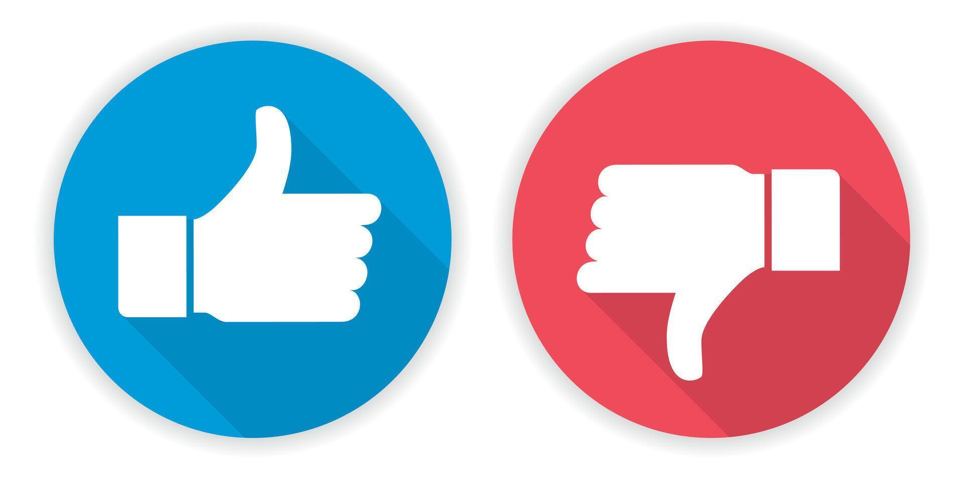 Icon thumb up and thumb down. Like and dislike sign design vector