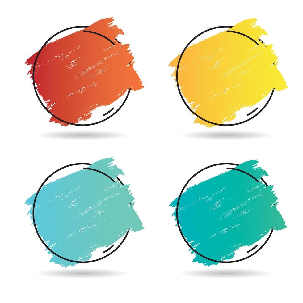 Set grunge brush paint texture design acrylic stroke poster over frame . Perfect design for headline, logo and banner vector