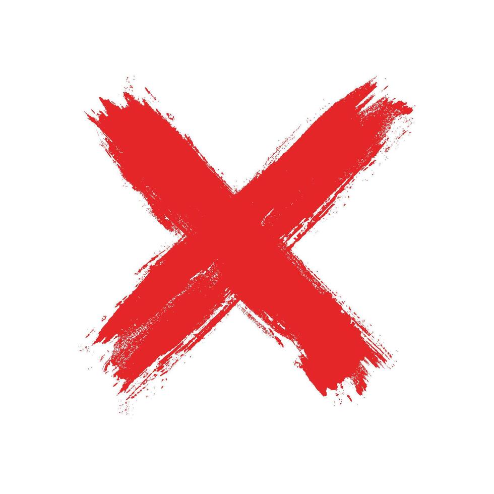 Hand drawn cross. Grunge cross. Cross made with brush stroke on isolated background vector