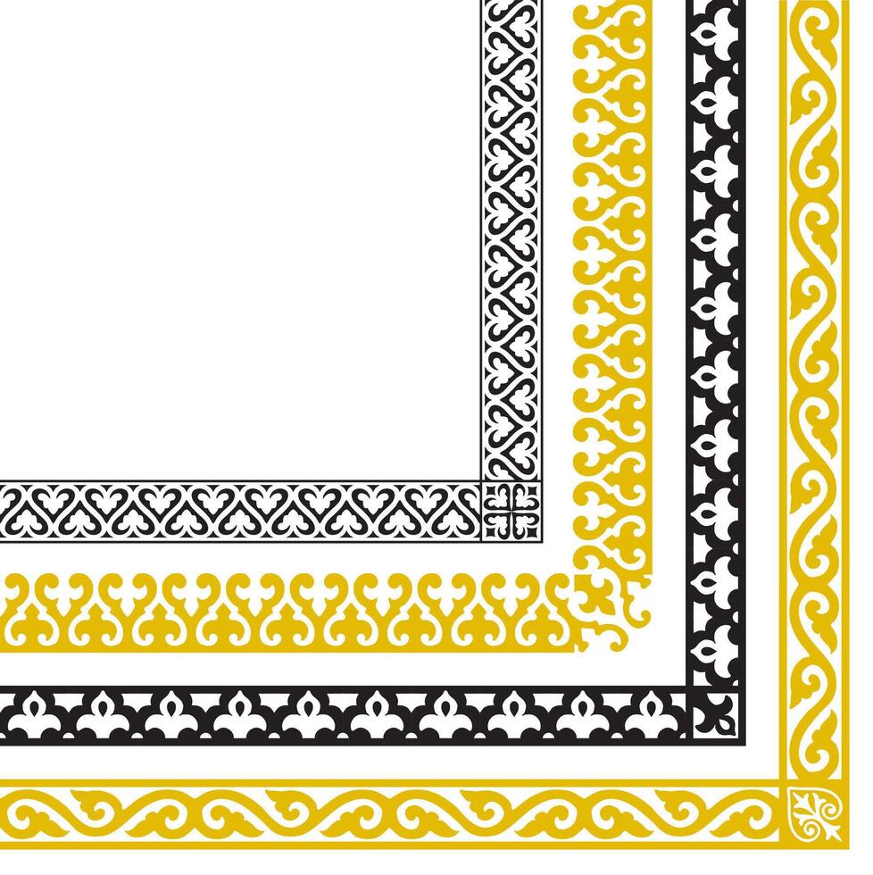 Set of decorative seamless border with corner vector