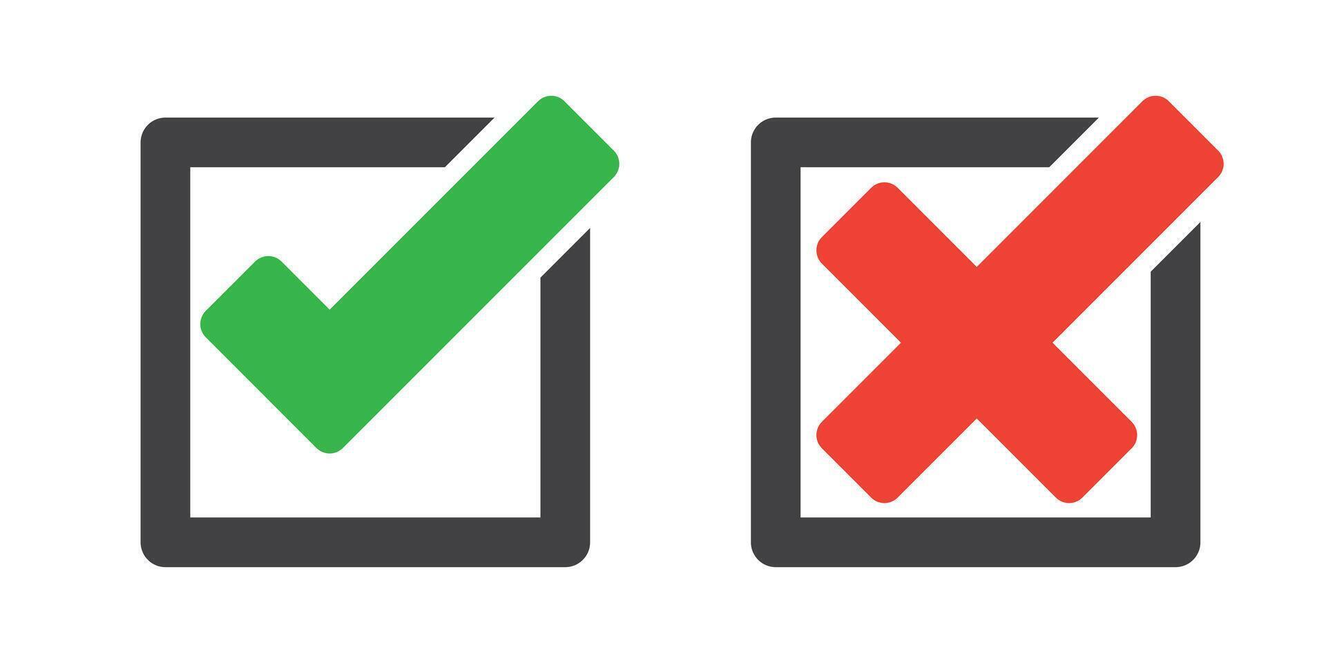 Check mark and cross icons vector