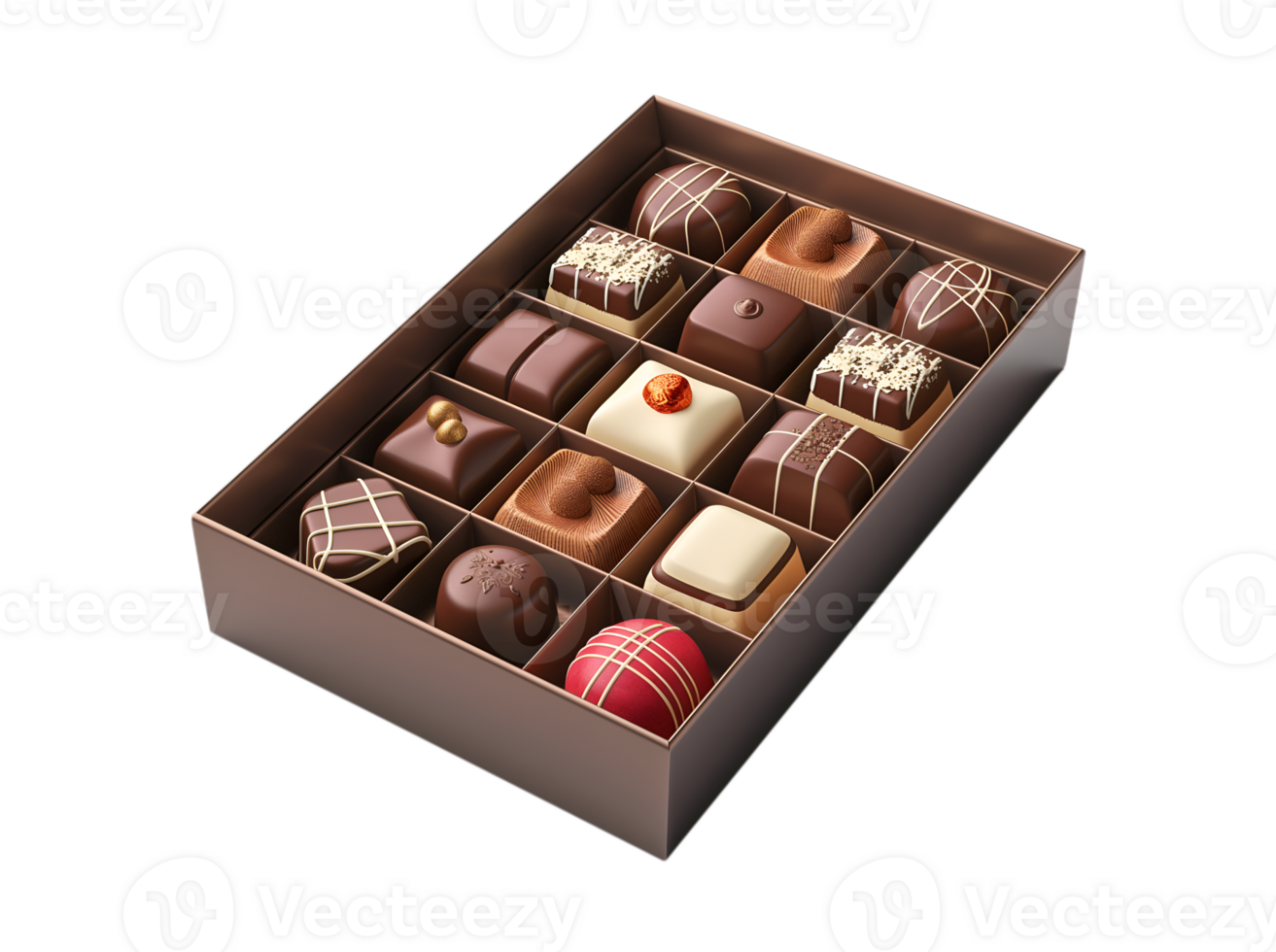 Packaging box of chocolate isolated png