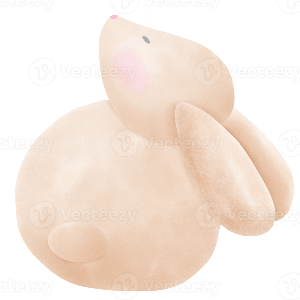 Watercolor rabbit Easter illustration png