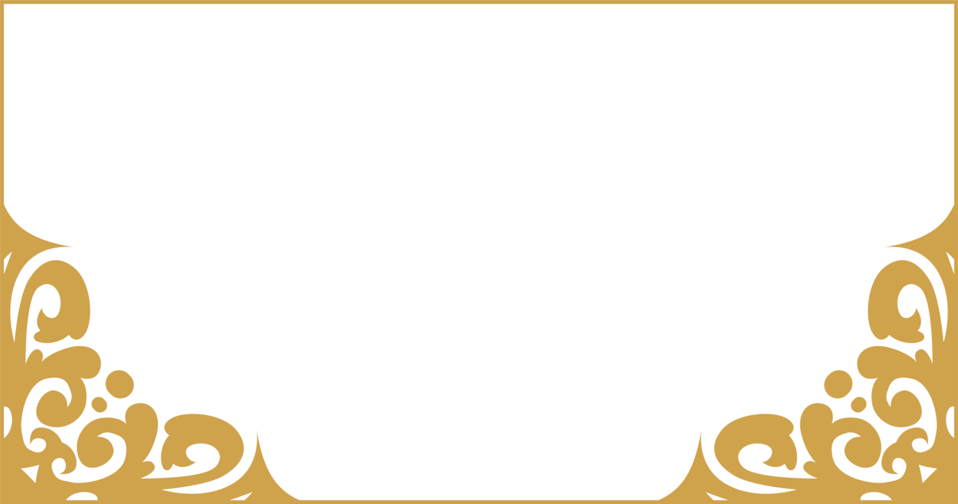 Gold Ornamental Border transparent background banner template png