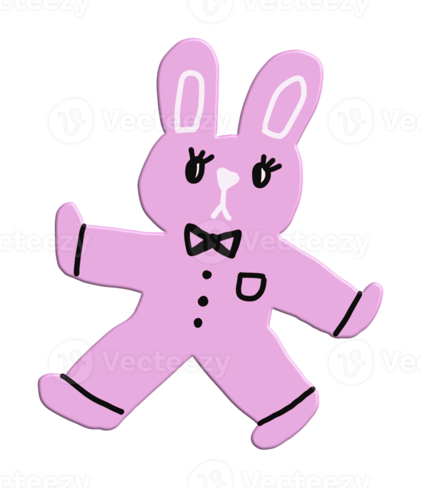 Cute rabbit Y2k 3d Kpop png