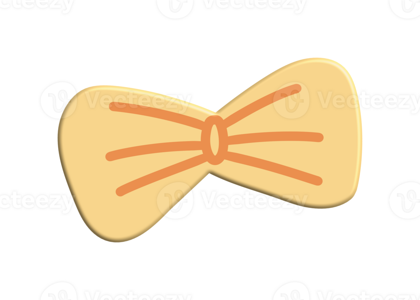 Cute yellow bow Y2k 3d Kpop png