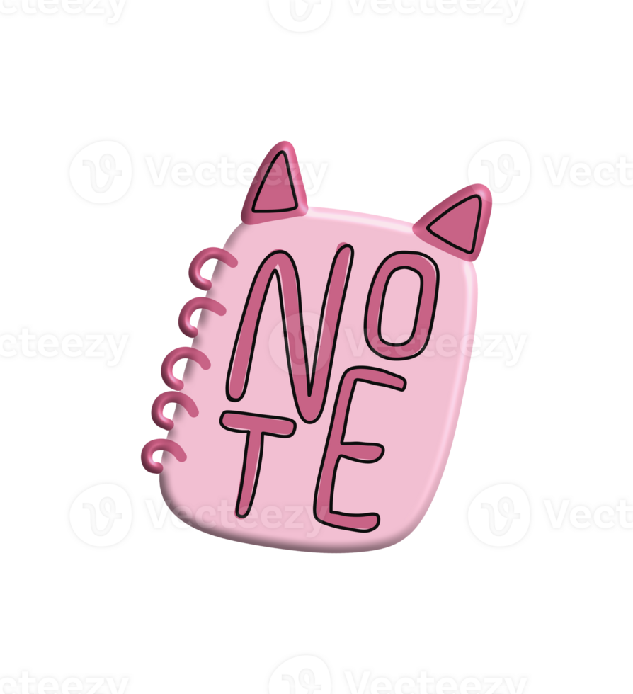 Cute notebook Y2k 3d Kpop png