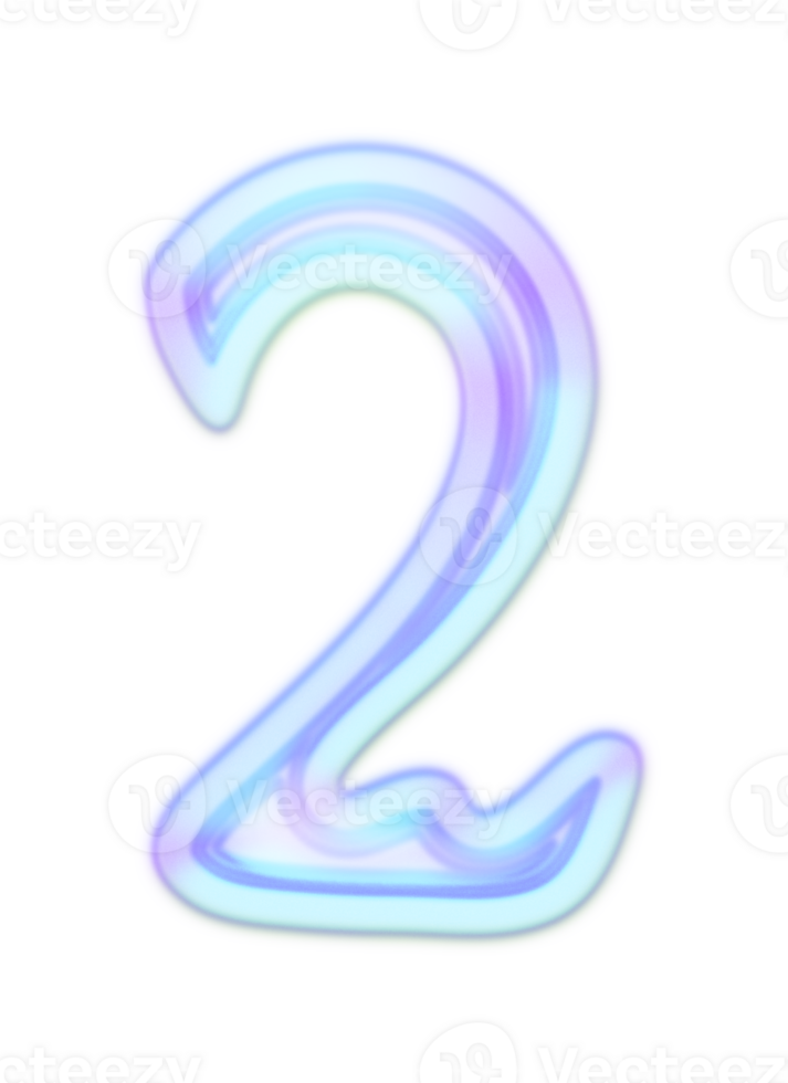 Holographic Y2k 3D Chrome number 2 png