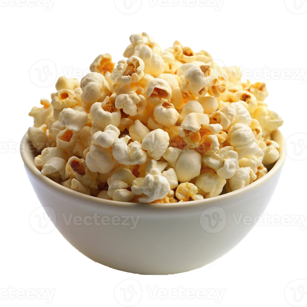 A bowl of popcorn with a Transparent background png