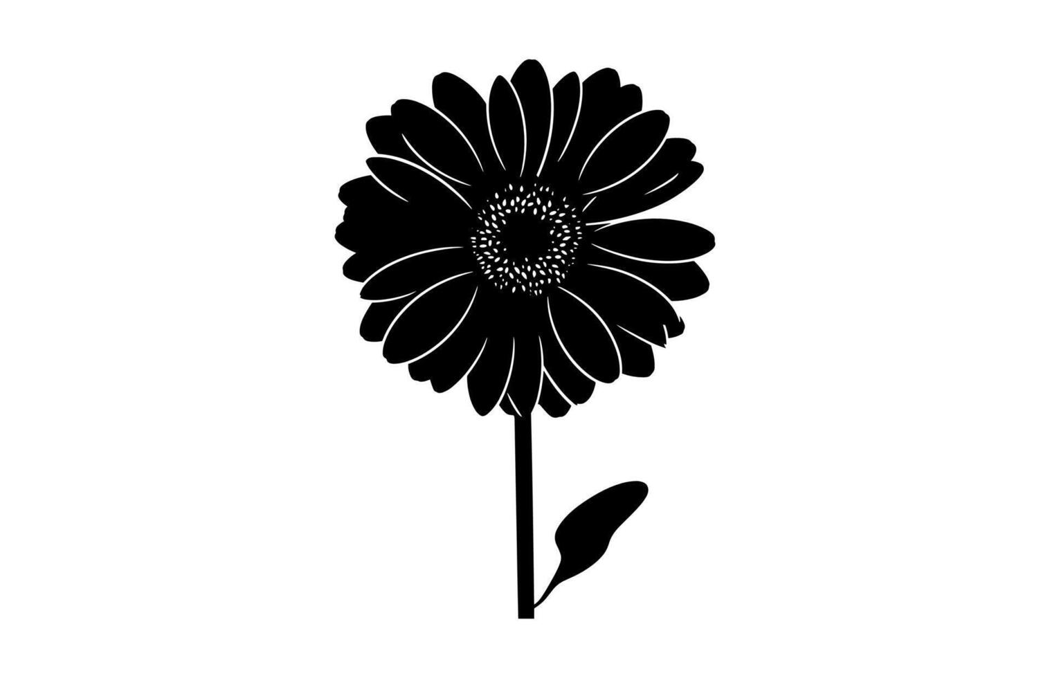 Gerbera Flower Silhouette Clipart isolated on a white background vector