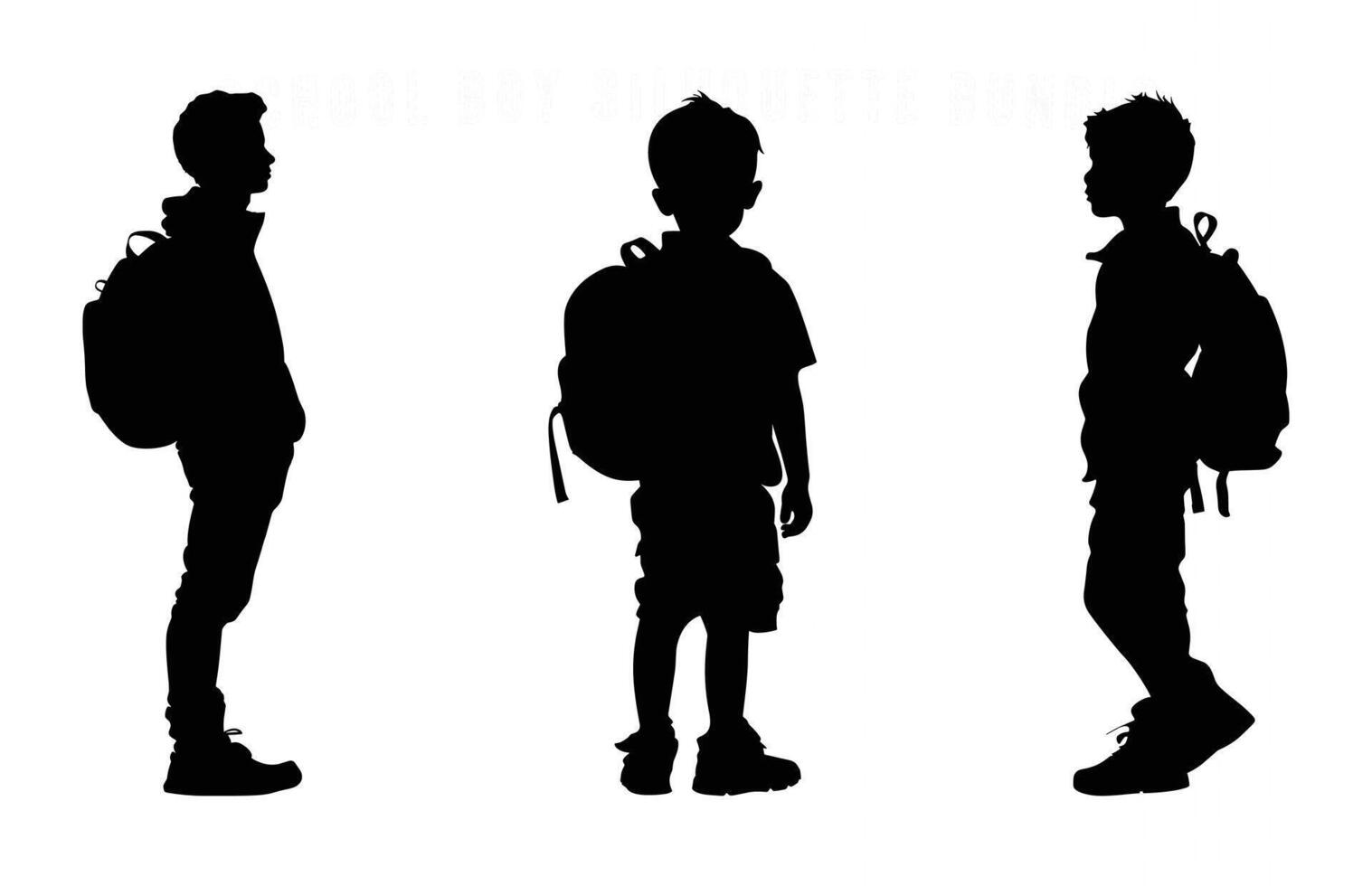 School Kids Silhouette Set vector