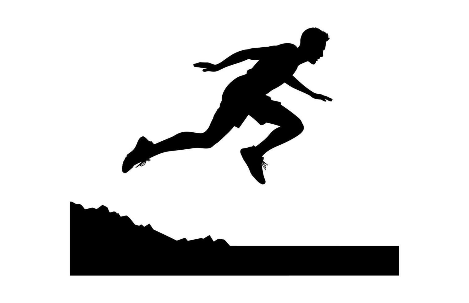 Man Jumping Black Silhouette vector