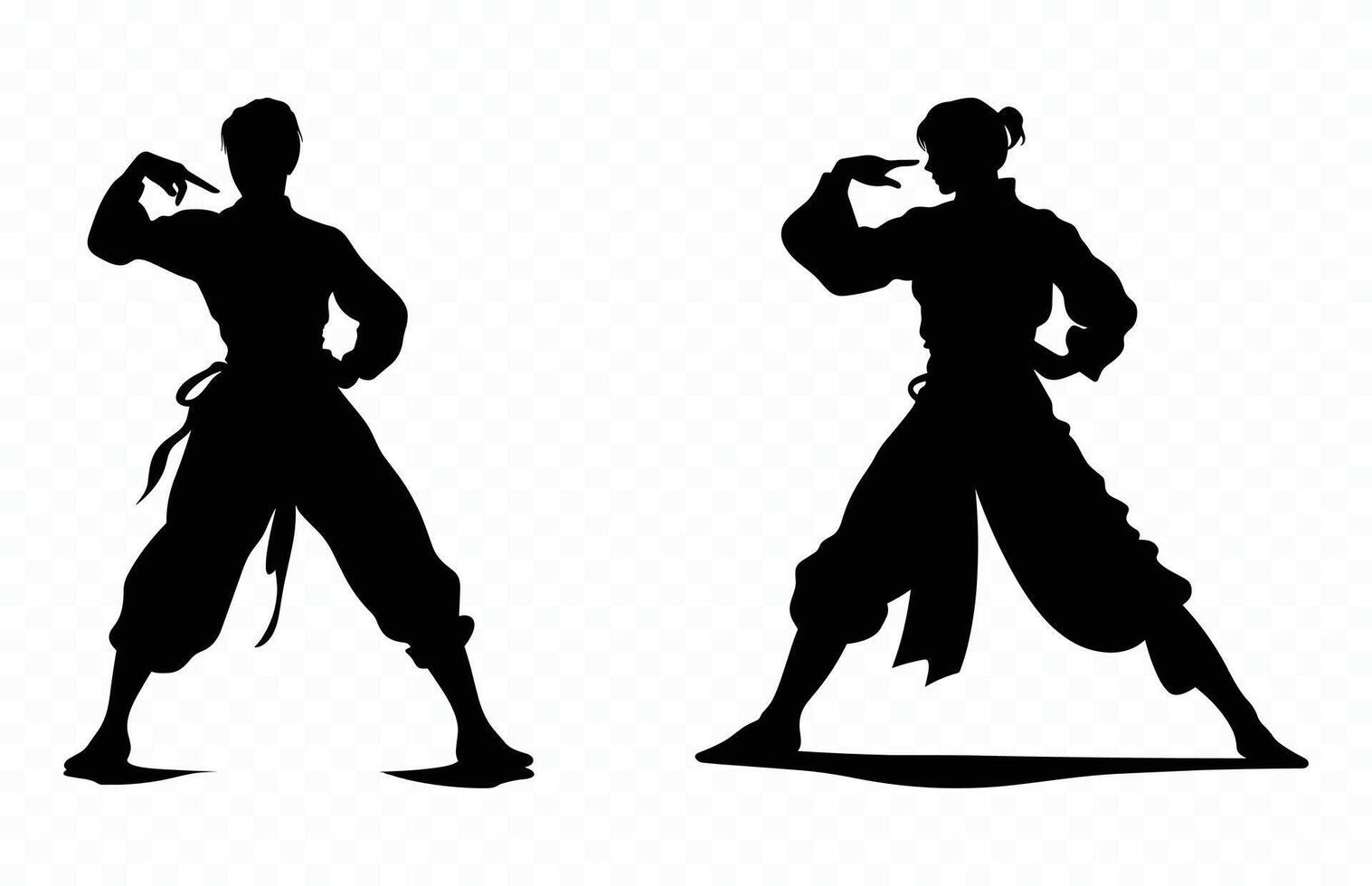 Martial Arts Silhouette Bundle vector
