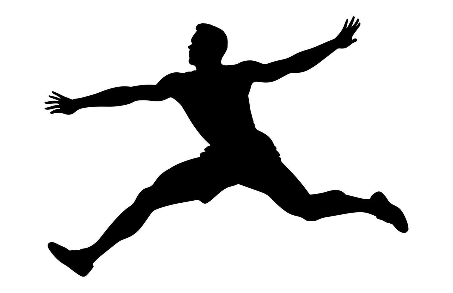 Man Jumping Black Silhouette vector