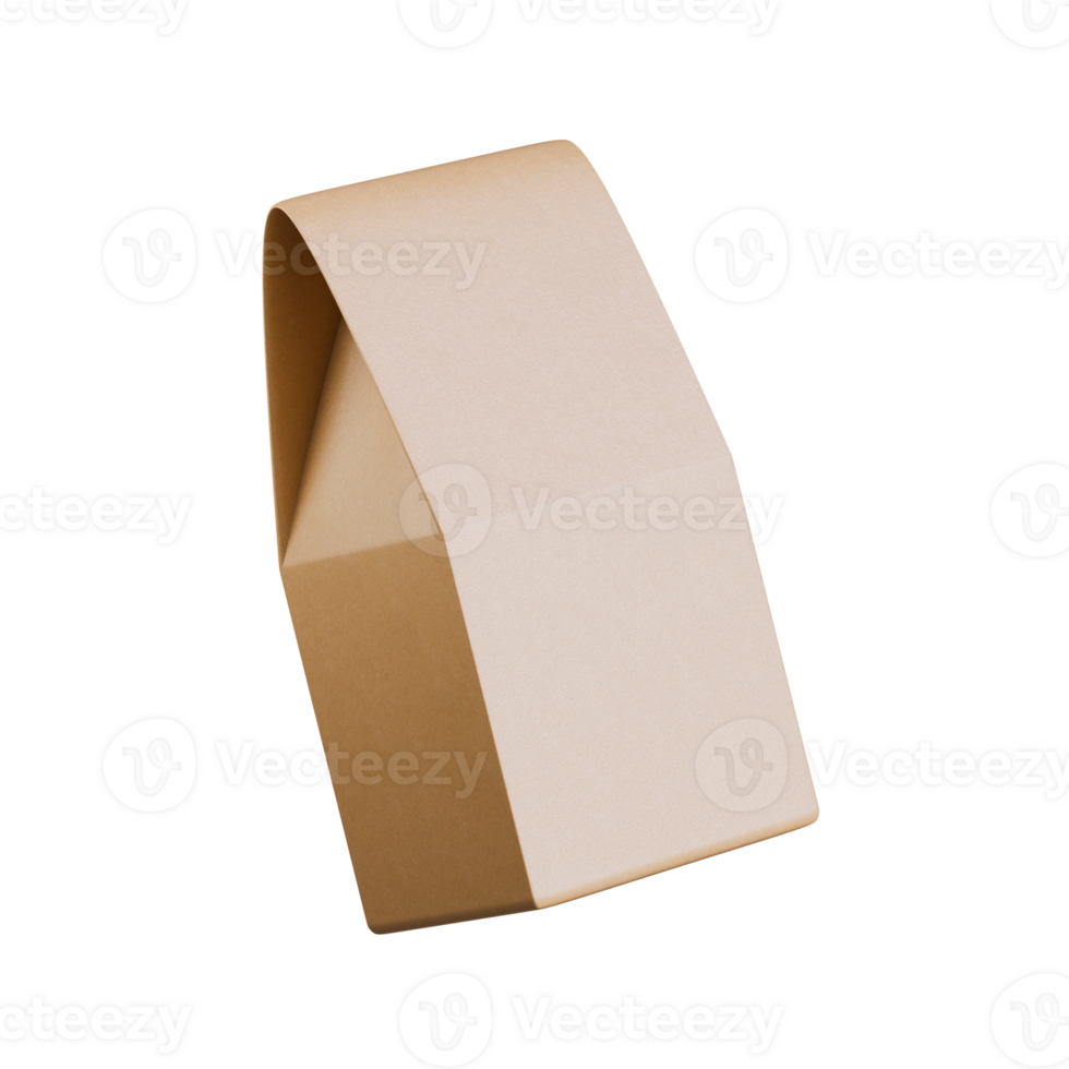 Brown craft paper bag packaging template transparent background. Packaging template mockup collection png