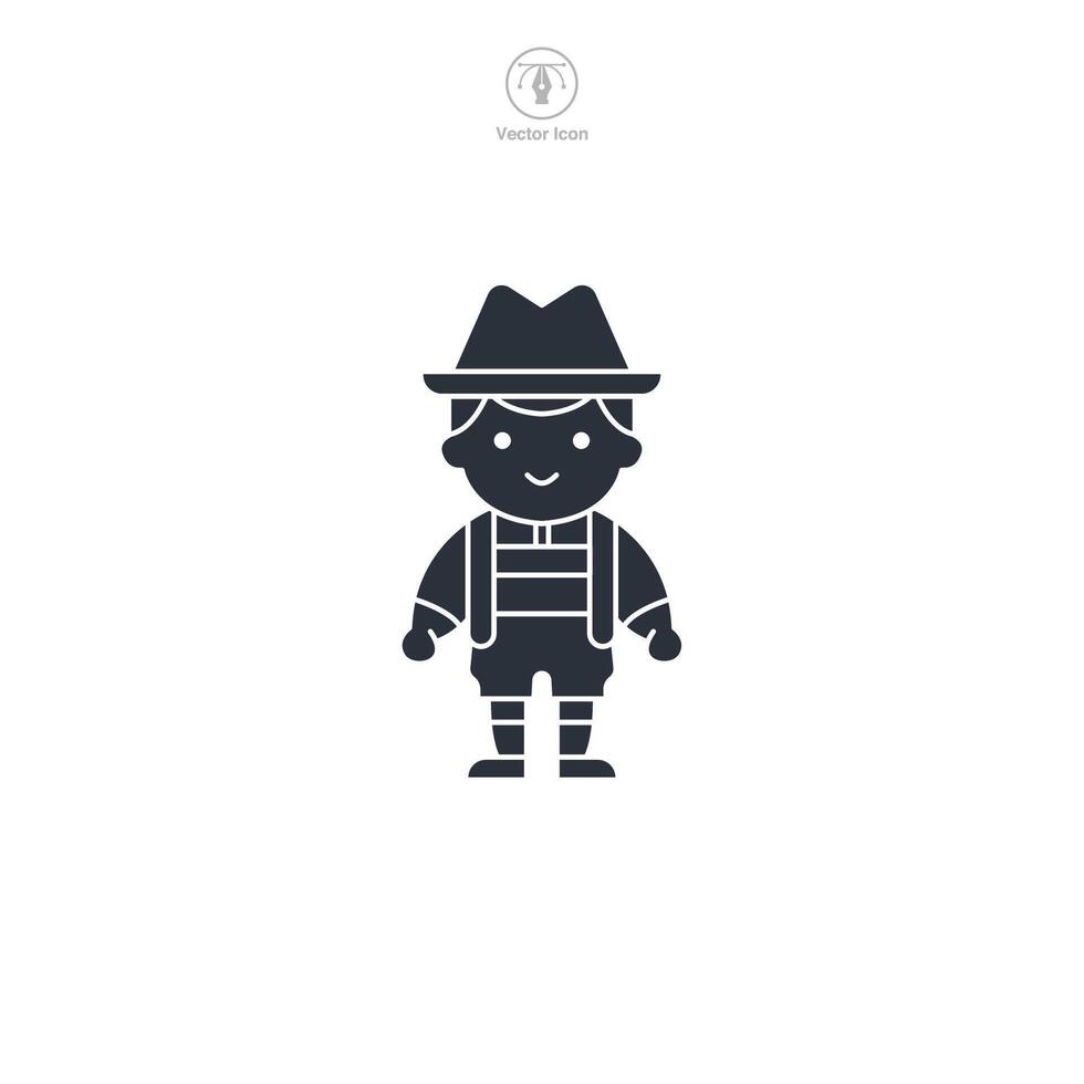 Bavarian Yodeler, Traditional costumes of Bavaria icon symbol illustration isolated on white background vector