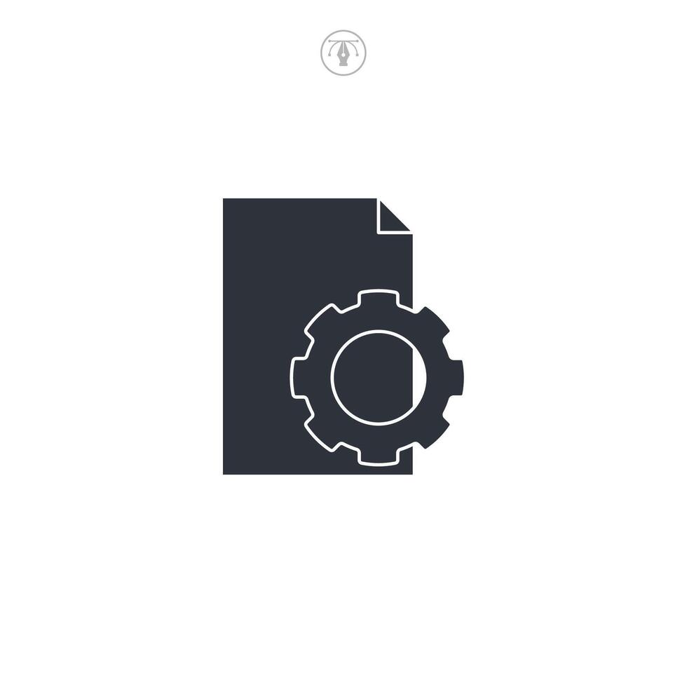 File configuration and document settings icon symbol illustration isolated on white background vector