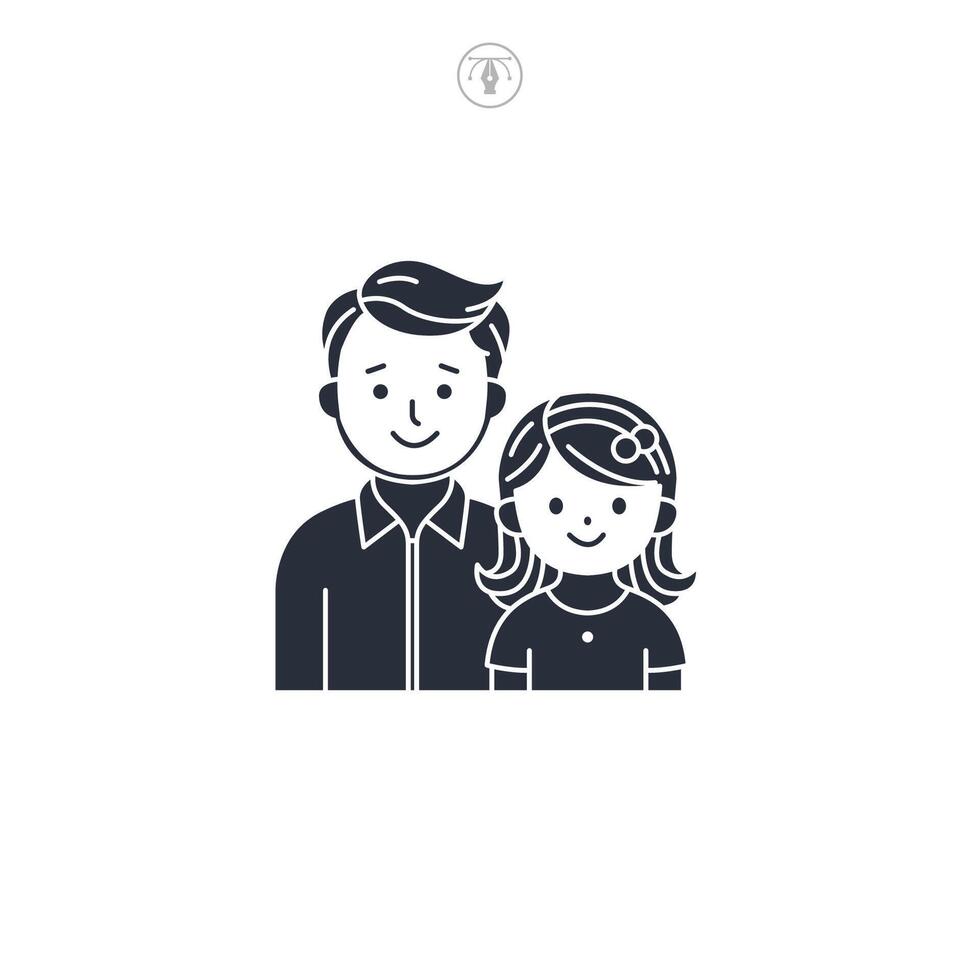 Father and Daughter icon symbol illustration isolated on white background vector