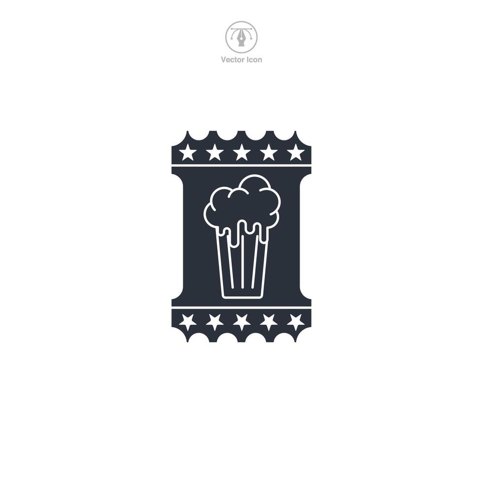 Beer Festival Ticket, Oktoberfest coupon icon symbol illustration isolated on white background vector