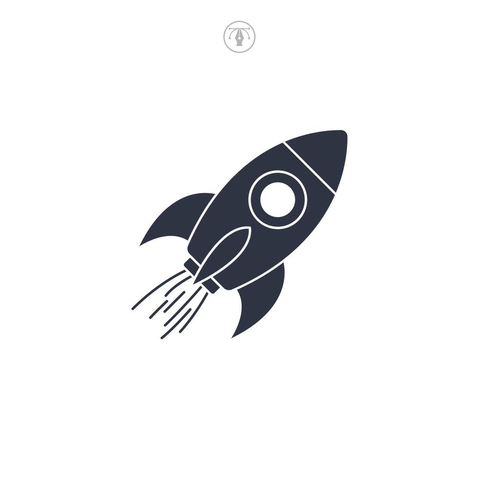 Rocket icon symbol illustration isolated on white background vector
