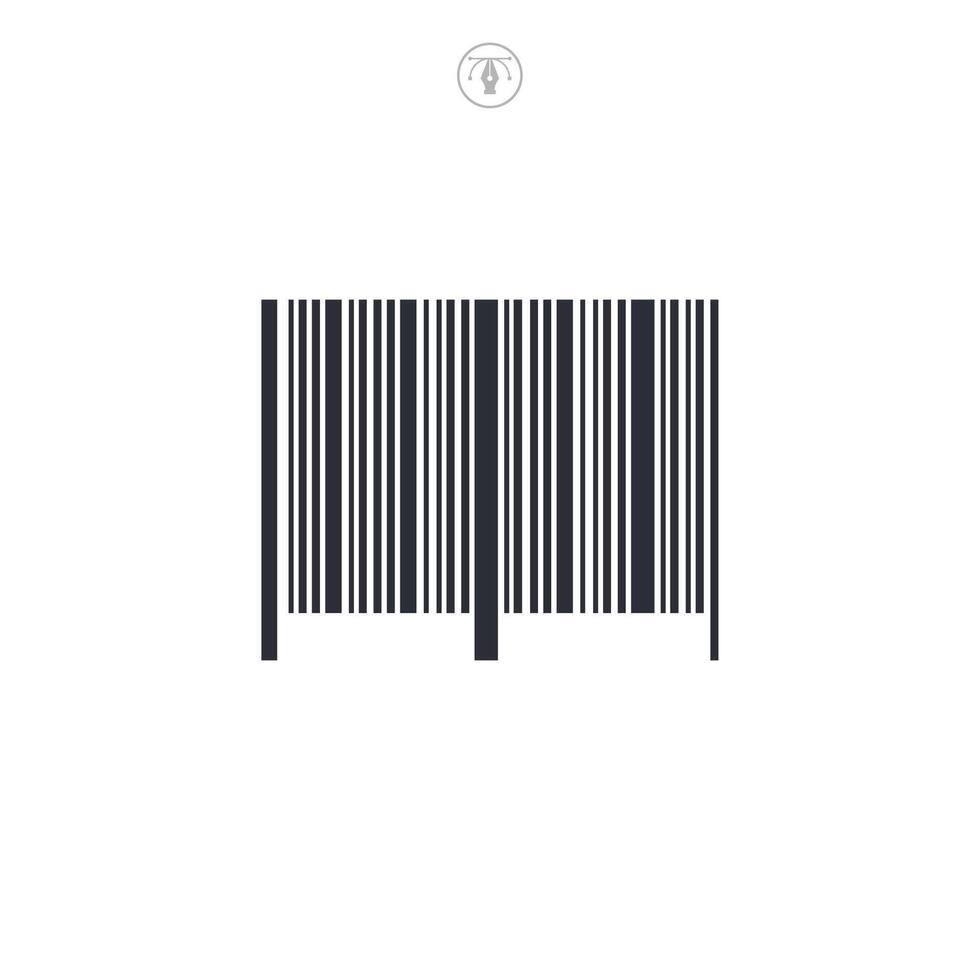 Barcode icon symbol illustration isolated on white background vector