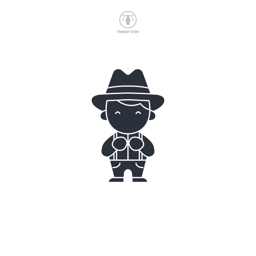 Bavarian Yodeler, Traditional costumes of Bavaria icon symbol illustration isolated on white background vector