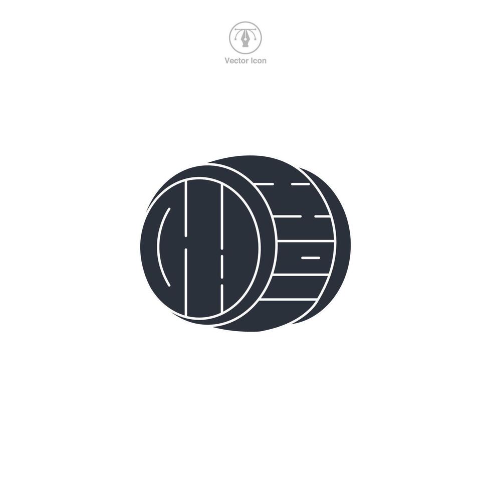 Wooden Barrel Rolling icon symbol illustration isolated on white background vector