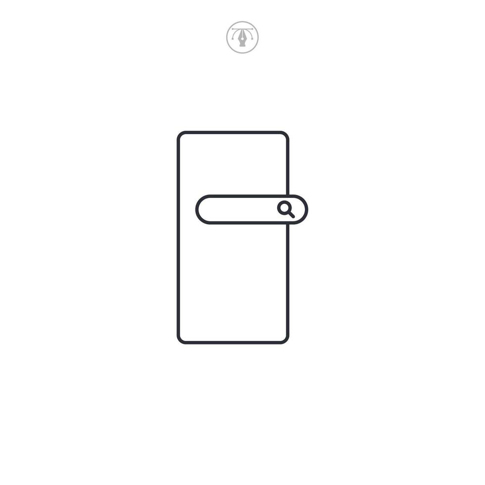 smartphone search icon symbol illustration isolated on white background vector