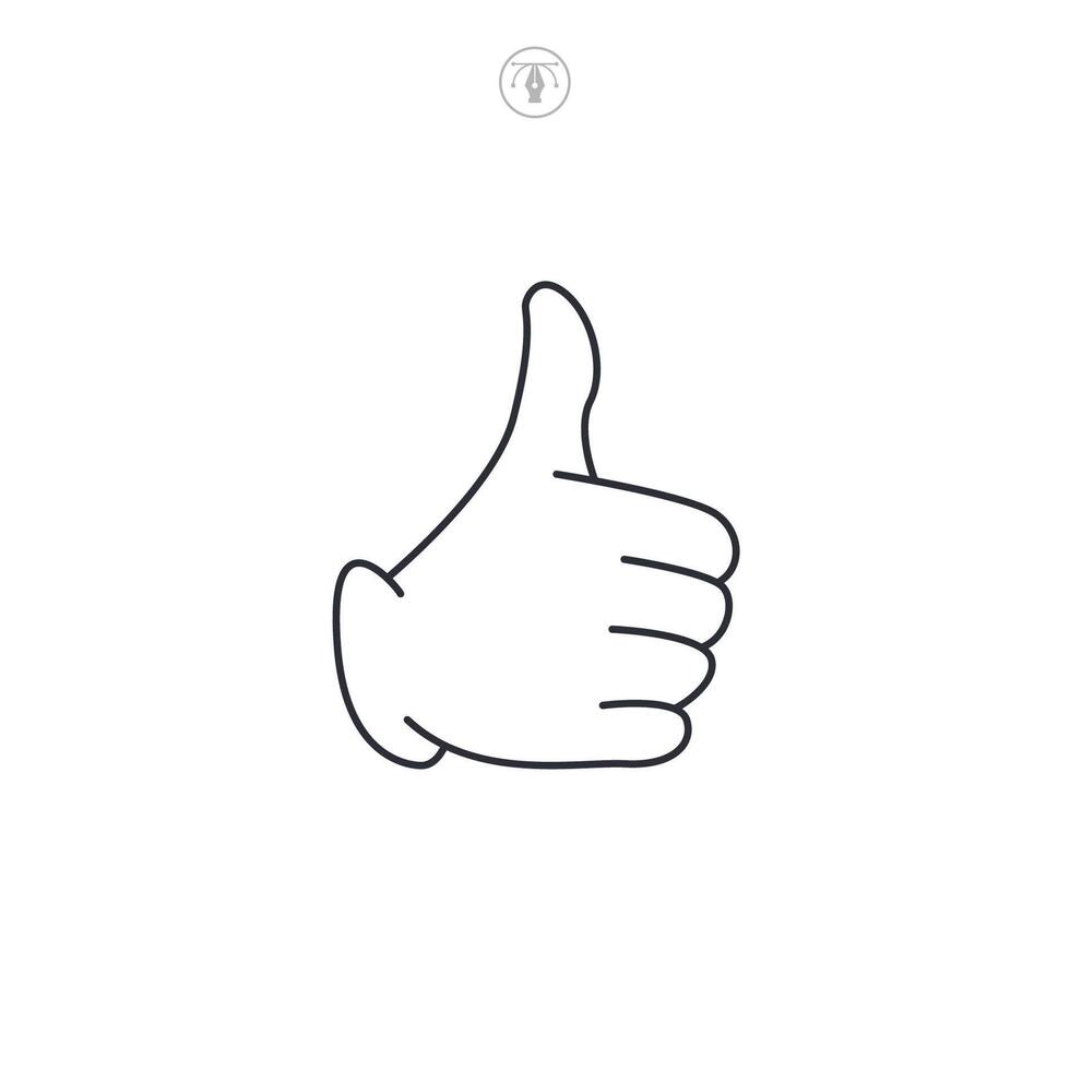 Thumbs Up icon symbol illustration isolated on white background vector