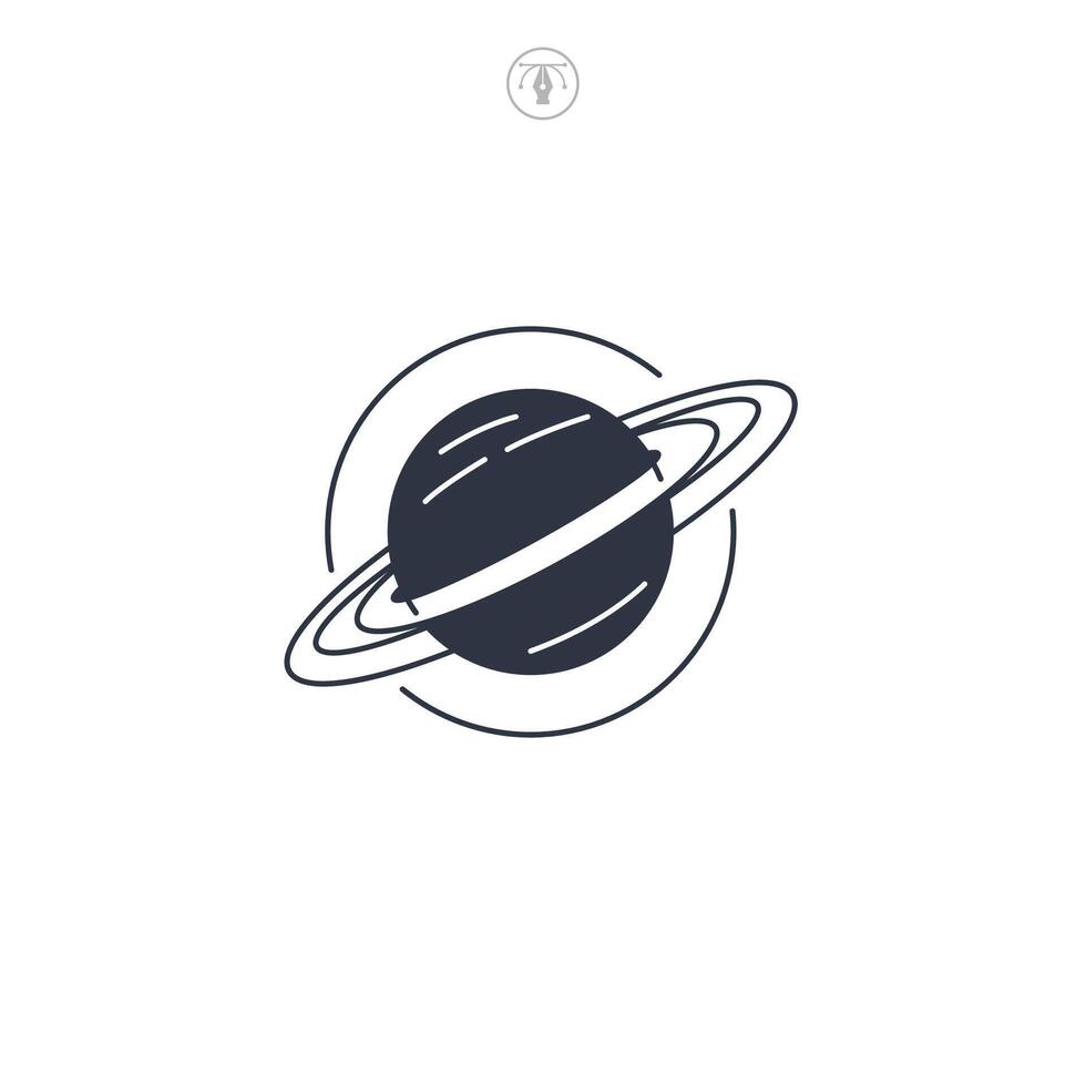 Planet Rings icon, Saturn symbol illustration isolated on white background vector