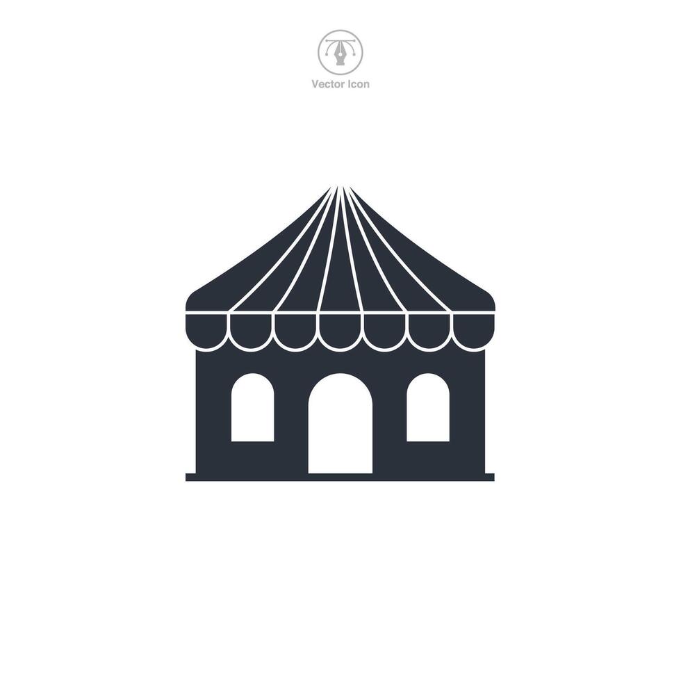 Beer tent, Circus tent icon symbol illustration isolated on white background vector