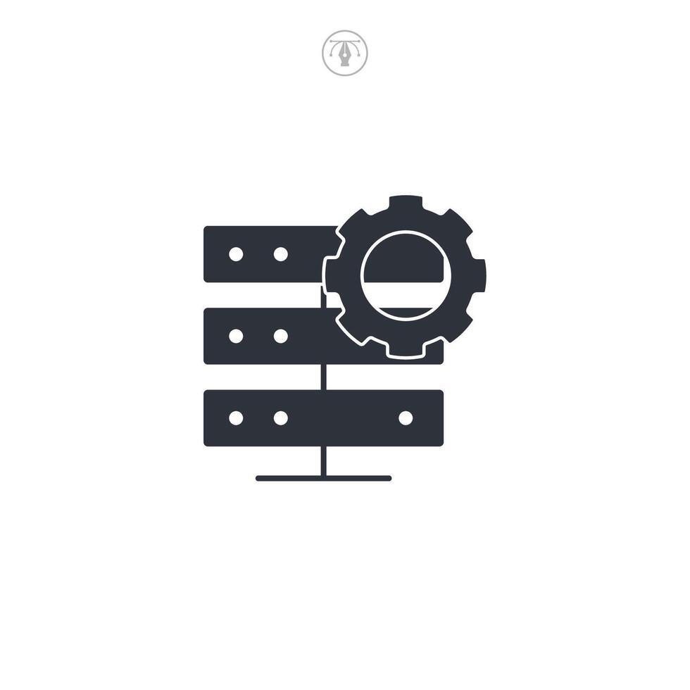 database setting icon symbol illustration isolated on white background vector